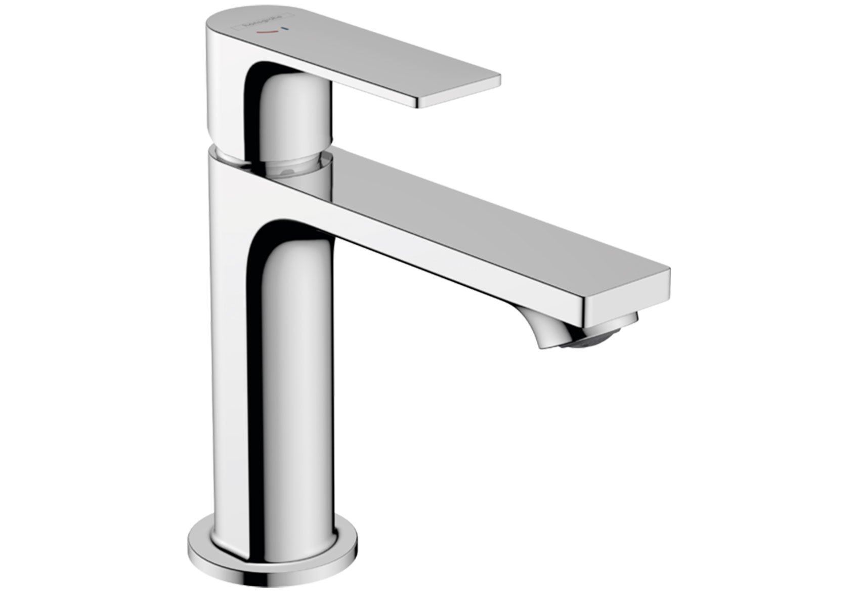 Miscelatore monocomando per lavabo hansgrohe Rebris E 110 CoolStart con set di scarico a tirante in metallo, cromato