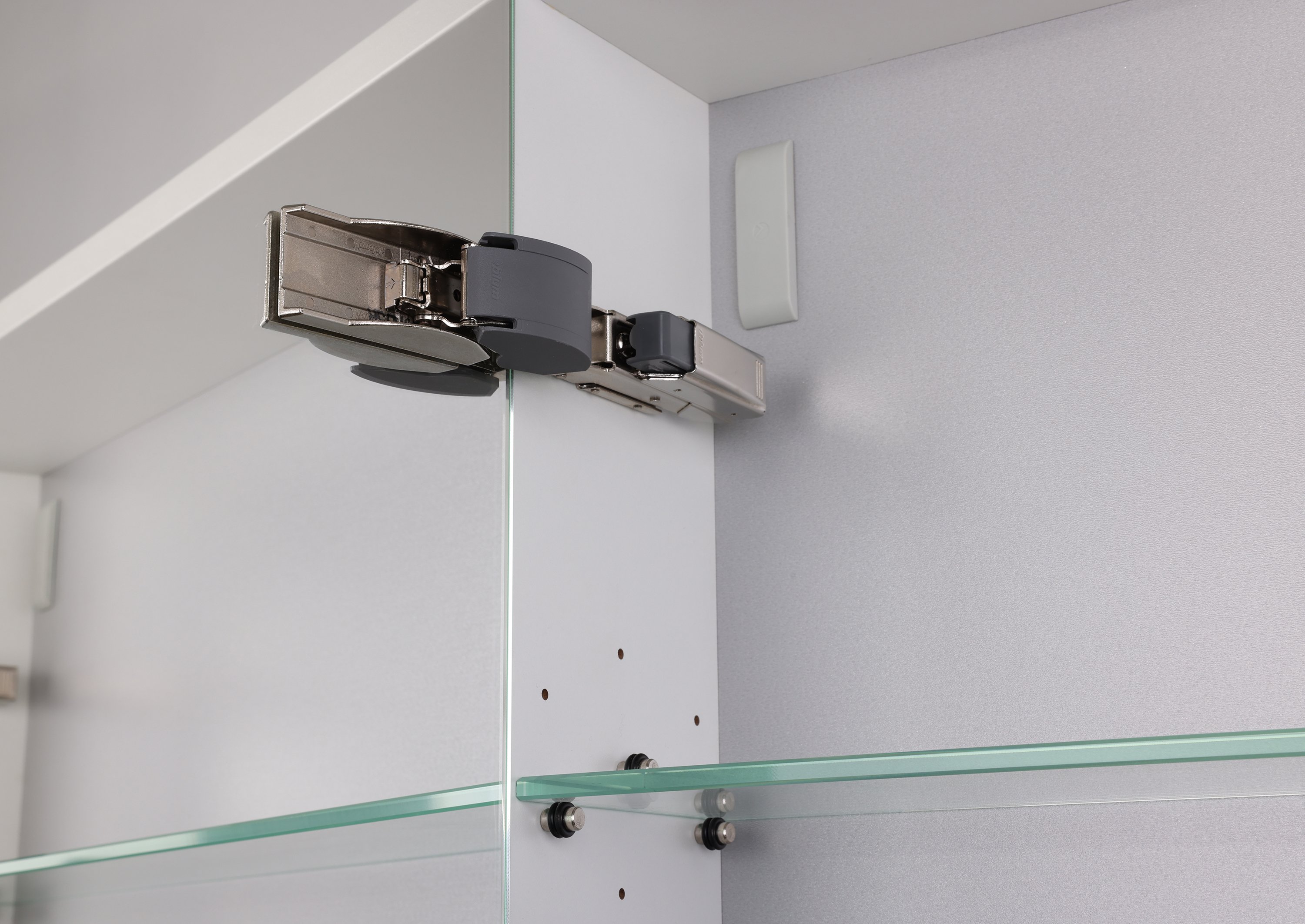 Saphir - Badmöbelset 120 cm mit Glaswaschbecken (Einzel), Unterschrank und Spiegelschrank