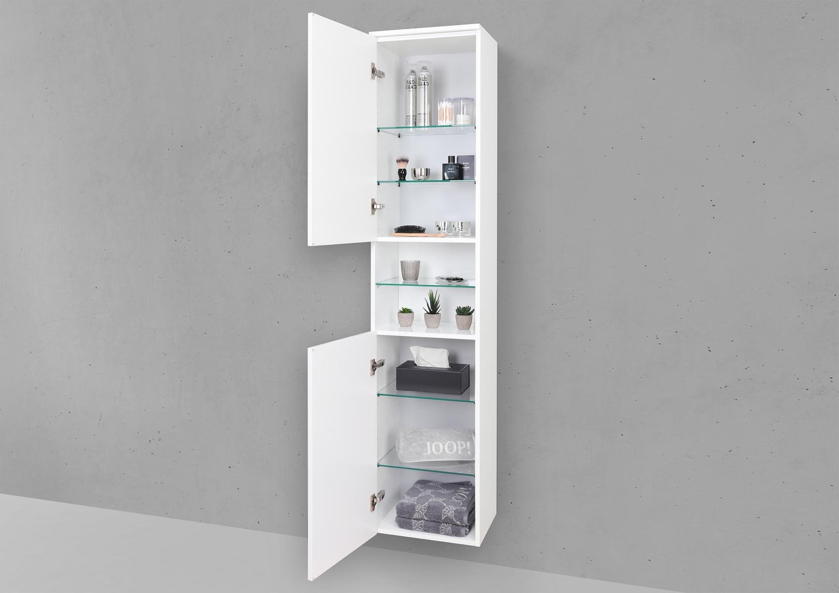 Seitenschrank/Hochschrank nach Maß 2 Türig mit offenem Fach, ohne Griff - Push to Open