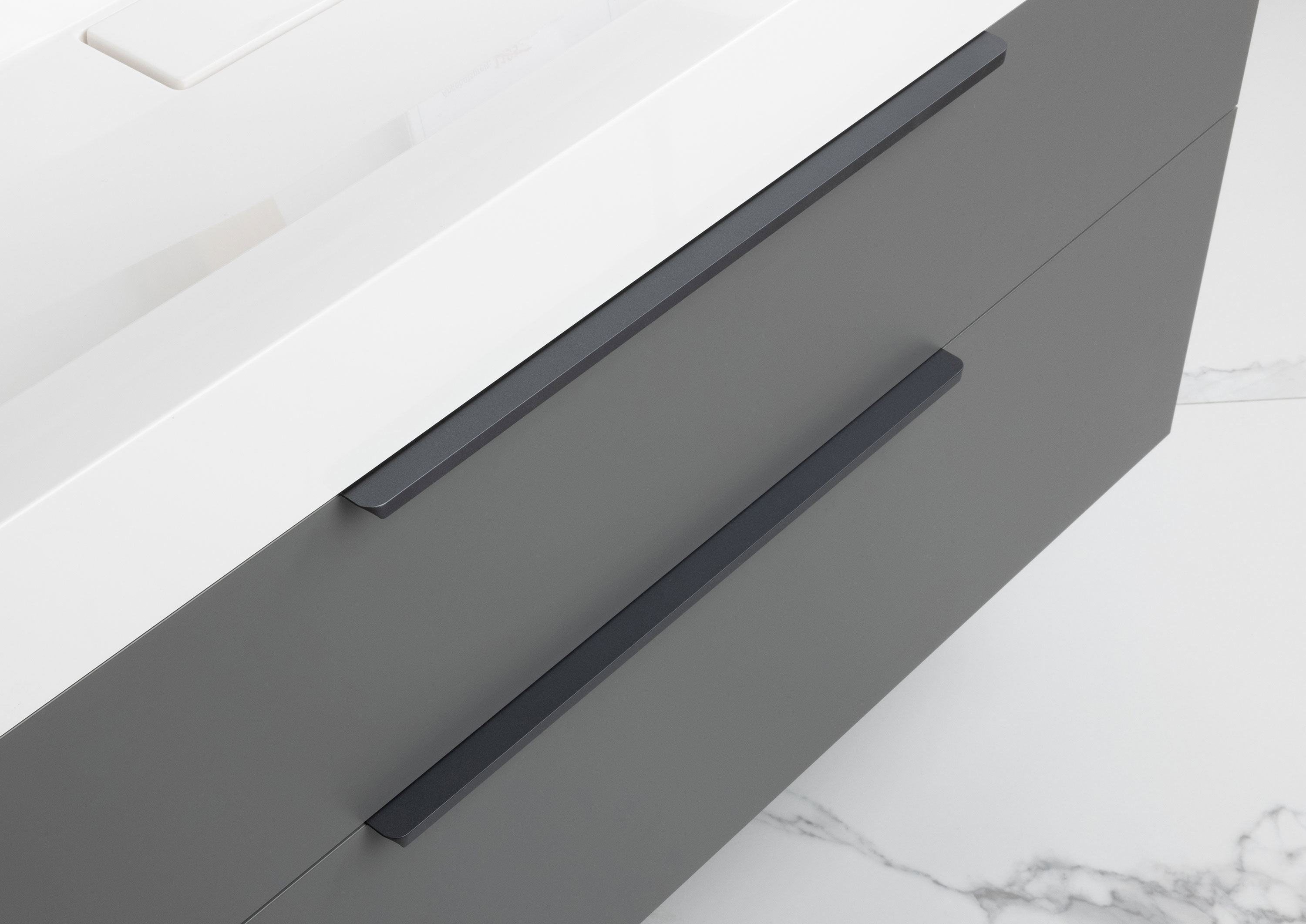 Saphir - Badmöbelset 120 cm mit Glaswaschbecken (Einzel) und Unterschrank vorkonfiguriert