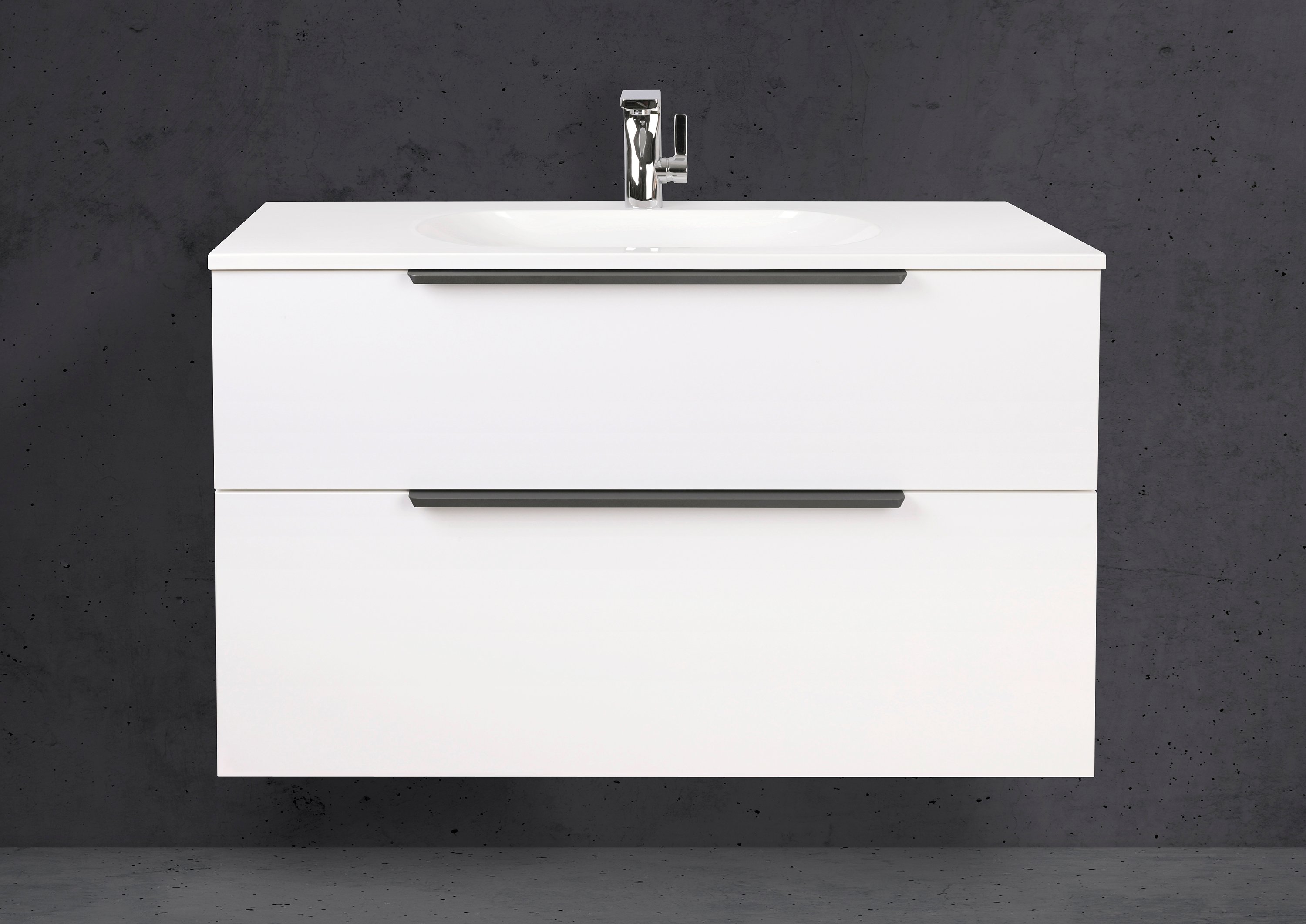 Badmöbel Set Modica 90 cm mit Evermite Waschtisch, Made in Germany