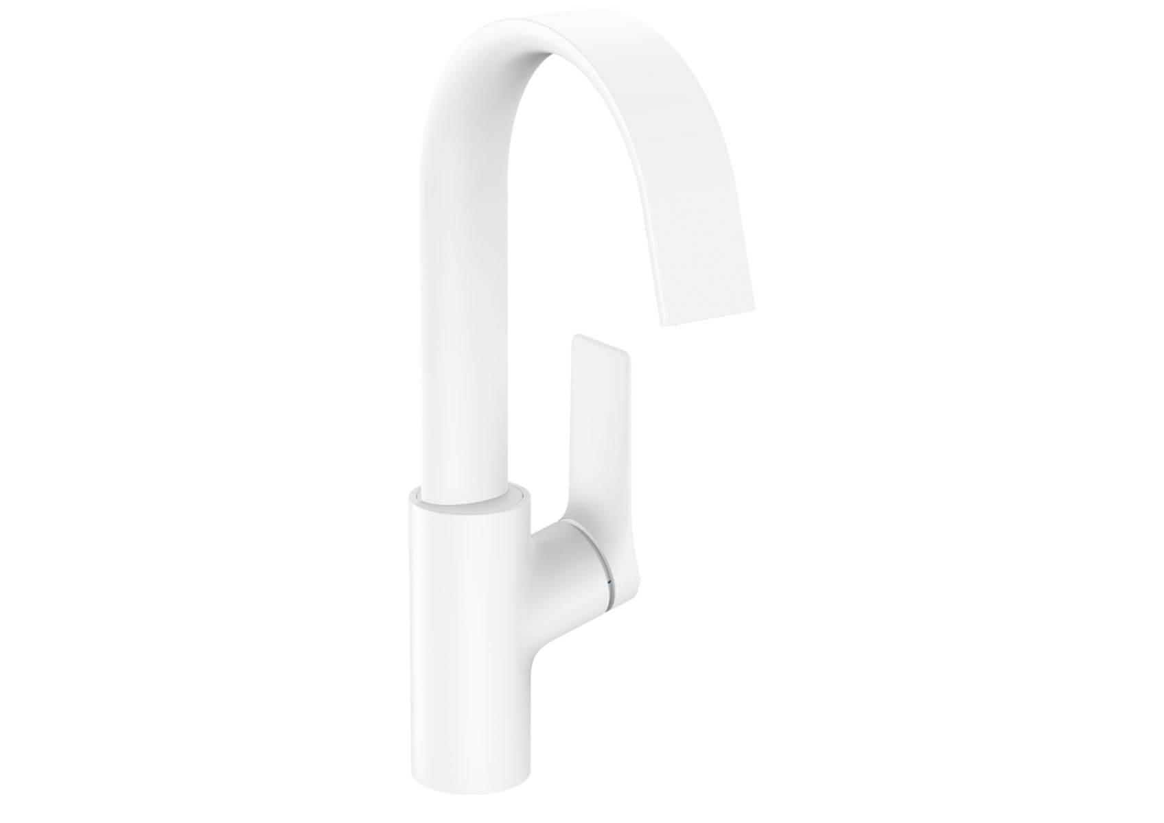 Miscelatore monocomando per lavabo hansgrohe Vivenis 210 con bocca orientabile e gruppo di scarico a tirante, bianco opaco