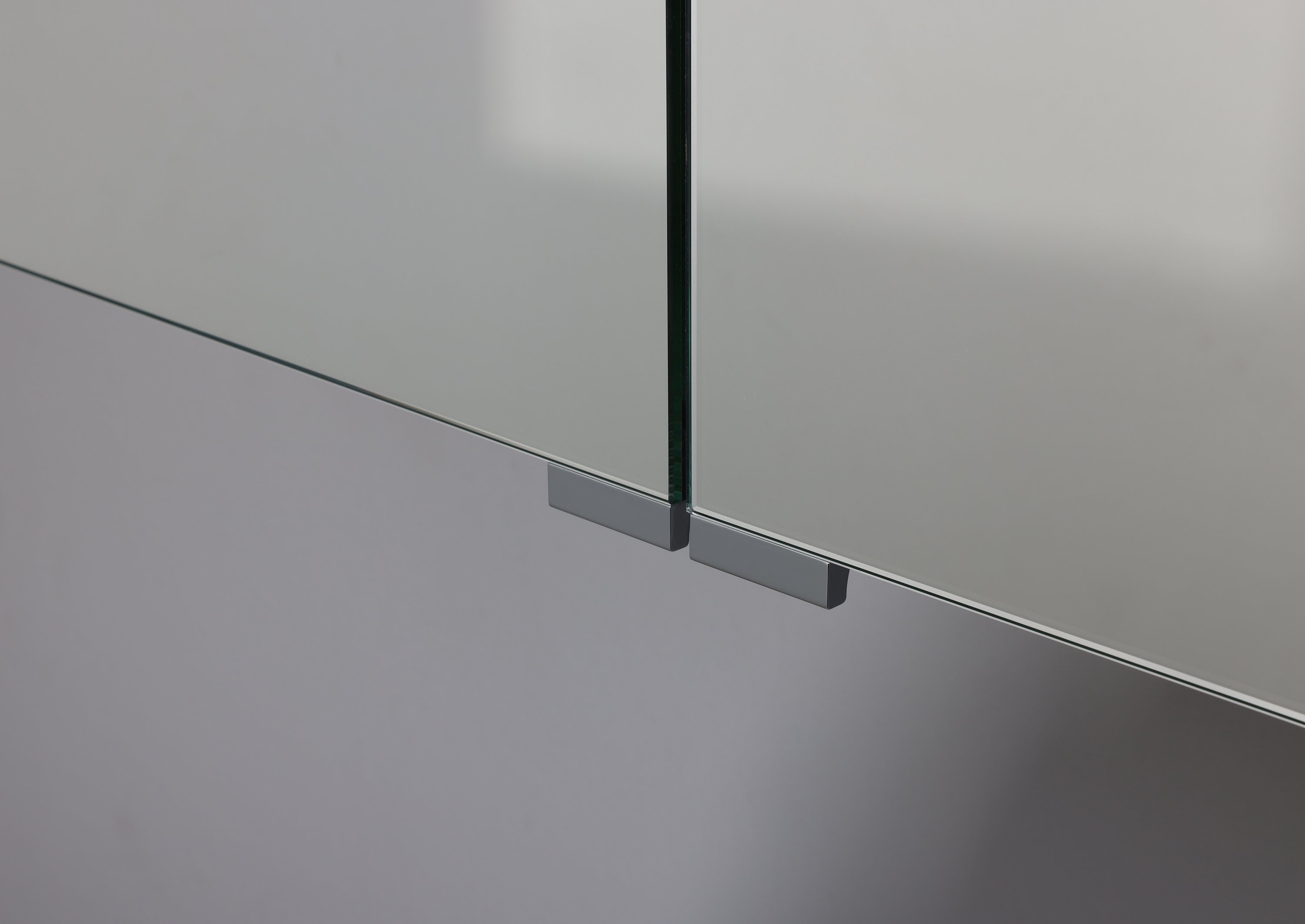 Saphir - Badmöbelset 120 cm mit Glaswaschbecken (Einzel), Unterschrank und Spiegelschrank