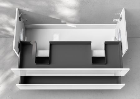 Unterschrank Intarbad Deluxe als Zubehör für Doppelwaschtisch Ideal Standard Connect 130cm