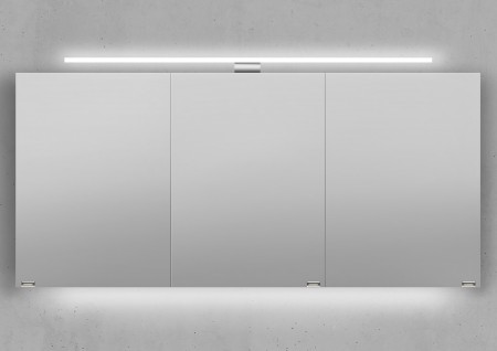 Spiegelschrank 150 cm LED Beleuchtung Weiß Hochglanz Lack sofort lieferbar