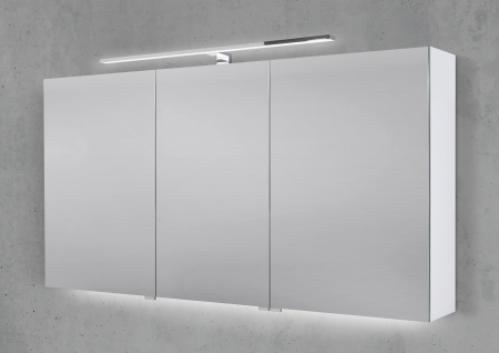 Spiegelschrank 140 cm mit LED Chrom Beleuchtung Doppelspiegeltüren