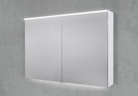 Spiegelschrank 100 cm integrierte MULTI Light LED Beleuchtung Doppelspiegeltüren