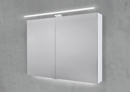 Spiegelschrank 90 cm mit LED Beleuchtung, Doppelspiegeltüren