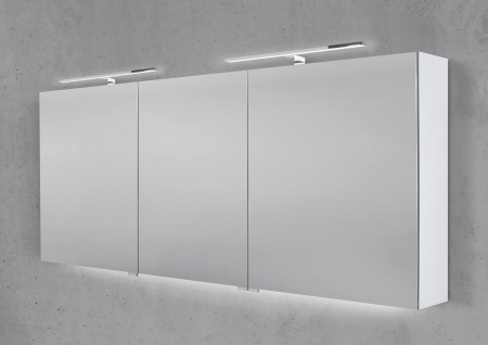 Spiegelschrank 170 cm mit 2x LED Chrom Beleuchtung Doppelspiegeltüren