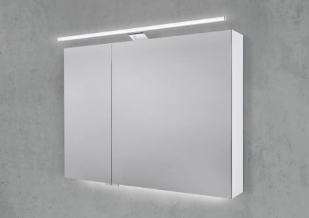 Spiegelschrank 90 cm mit LED Beleuchtung, Doppelspiegeltüren