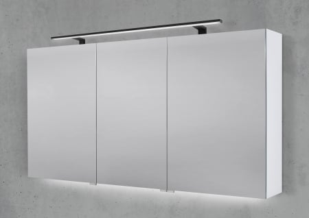 Spiegelschrank 140 cm mit MULTI LED Aufsatzleuchte Doppelspiegeltüren