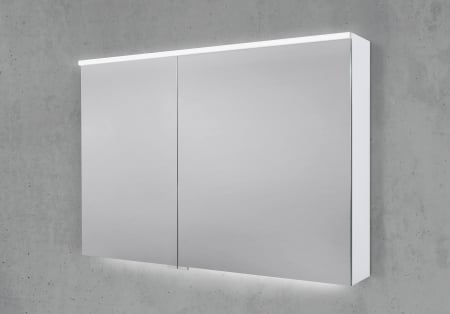Spiegelschrank 100 cm integrierte MULTI Light LED Beleuchtung Doppelspiegeltüren
