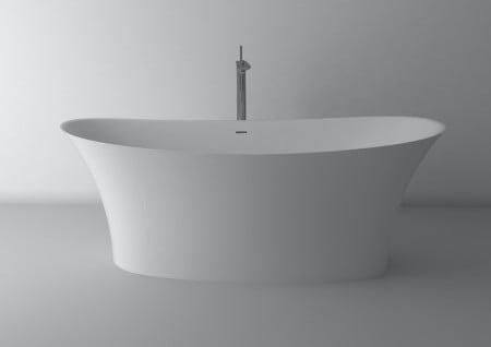Freistehende Badewanne aus Mineralguss 170x78,6x63,4 cm in Weiß Matt