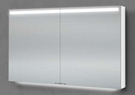 Spiegelschrank 90 cm integrierte LED Beleuchtung Weiß Hochglanz Lack sofort lieferbar