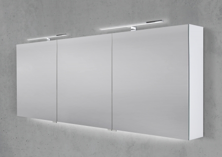 Spiegelschrank 180 cm mit 2x LED Chrom Beleuchtung Doppelspiegeltüren