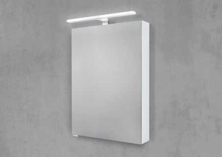 Spiegelschrank 50 cm mit MULTI LED Acryl Aufsatzleuchte Doppelspiegeltüren