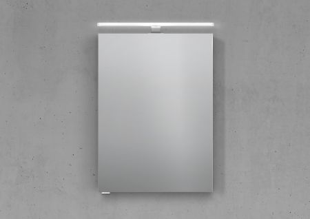 Spiegelschrank 50 cm mit MULTI LED Acryl Aufsatzleuchte Doppelspiegeltüren