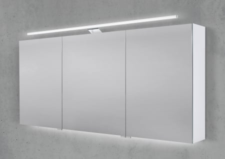 Spiegelschrank 160 cm mit LED Beleuchtung, Doppelspiegeltüren