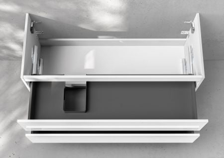 Unterschrank Intarbad Deluxe als Zubehör für Waschtisch Laufen Kartell 120cm mit Ablage rechts