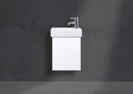 Geberit Icon XS 38x28 cm Waschbecken, Gäste WC Badmöbel grifflos, mit LED Lichtspiegel
