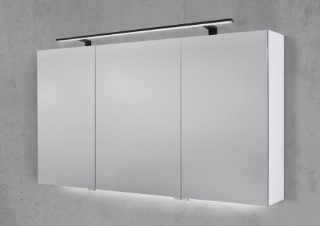 Spiegelschrank 130 cm mit MULTI LED Aufsatzleuchte Doppelspiegeltüren
