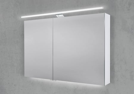 Spiegelschrank 100 cm mit LED Beleuchtung, Doppelspiegeltüren