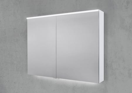 Spiegelschrank 90 cm integrierte MULTI Light LED Beleuchtung Doppelspiegeltüren