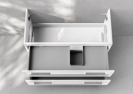 Unterschrank Intarbad Premium als Zubehör für Waschtisch Geberit Xeno 2 90cm mit Ablage links