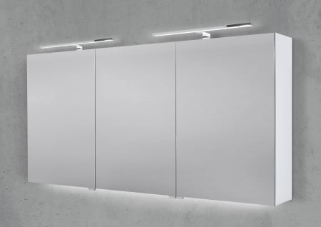 Spiegelschrank 150 cm mit 2x LED Chrom Beleuchtung Doppelspiegeltüren
