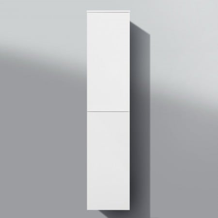 Bad Hochschrank, Seitenschrank Grifflos H/B/T: 161,6/35/32,5cm, weiß hochglanz, vormontiert