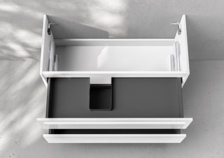 Unterschrank Intarbad Deluxe als Zubehör für Waschtisch Laufen Kartell 60cm mit Ablage rechts