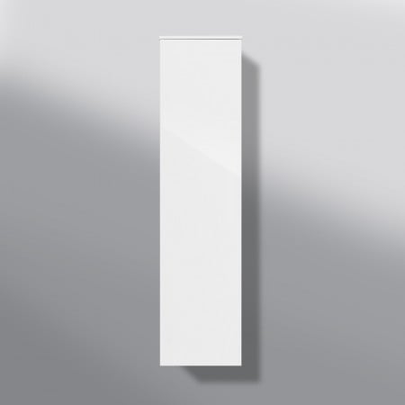 Hochschrank Seitenschrank Grifflos Bad, H/B/T 141,6/35/32,5cm, weiß hochglanz vormontiert