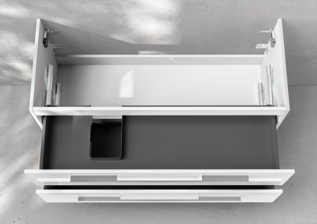 Unterschrank Intarbad Deluxe als Zubehör für Waschtisch Laufen Kartell 120cm mit Ablage rechts