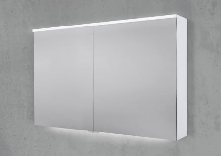 Spiegelschrank 110 cm integrierte MULTI Light LED Beleuchtung Doppelspiegeltüren