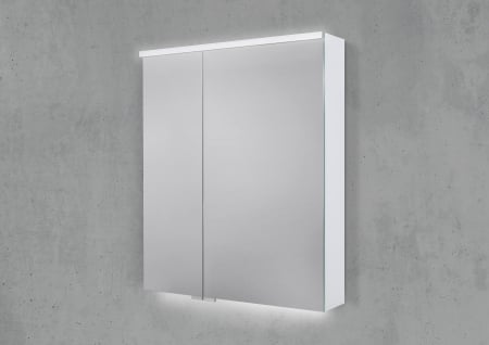 Spiegelschrank 60 cm integrierte MULTI Light LED Beleuchtung Doppelspiegeltüren
