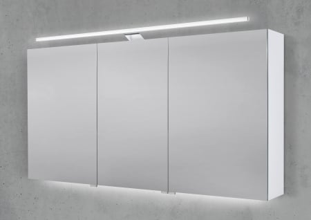 Spiegelschrank 140 cm mit LED Beleuchtung, Doppelspiegeltüren