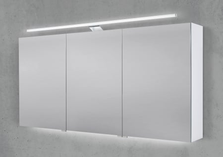 Spiegelschrank 150 cm mit LED Beleuchtung, Doppelspiegeltüren