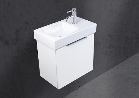 Gäste Badmöbel mit Geberit Icon XS 53 cm Waschtisch, Unterschrank mit Handwaschbecken
