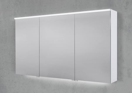 Spiegelschrank 130 cm integrierte MULTI Light LED Beleuchtung Doppelspiegeltüren