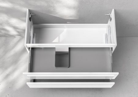 Unterschrank Intarbad Premium als Zubehör für Waschtisch Laufen Kartell 90cm mit Ablage rechts