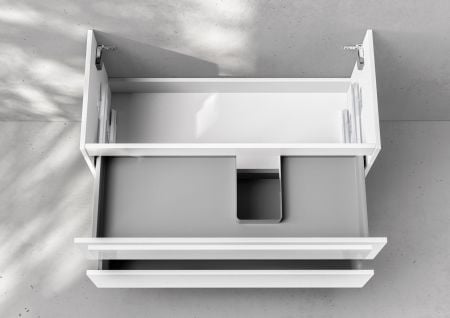 Unterschrank Intarbad Premium als Zubehör für Waschtisch Geberit Xeno 2 90cm mit Ablage links