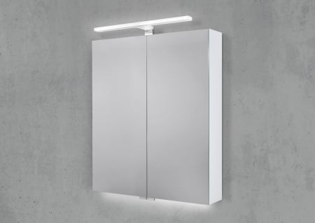 Spiegelschrank 60 cm MULTI LED Acryl Aufsatzleuchte Doppelspiegeltüren