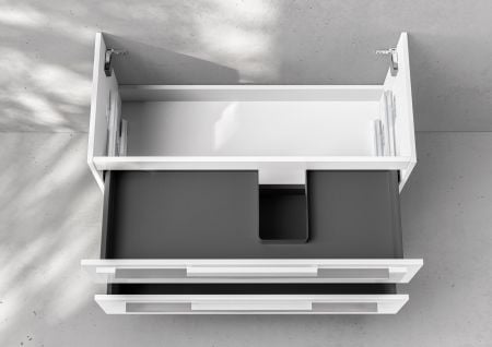 Unterschrank Intarbad Deluxe als Zubehör für Waschtisch Catalano Premium 60cm mit Ablage links