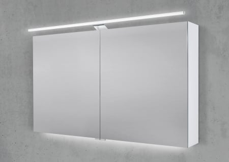 Spiegelschrank 120 cm mit LED Beleuchtung, Doppelspiegeltüren sofort lieferbar