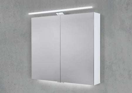 Spiegelschrank 80 cm mit LED Beleuchtung, Doppelspiegeltüren