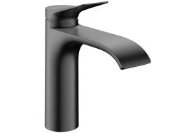 Mezclador monomando para lavabo hansgrohe Vivenis 110 CoolStart con juego de desagüe de varilla, acabado «Brushed Black Chrome»