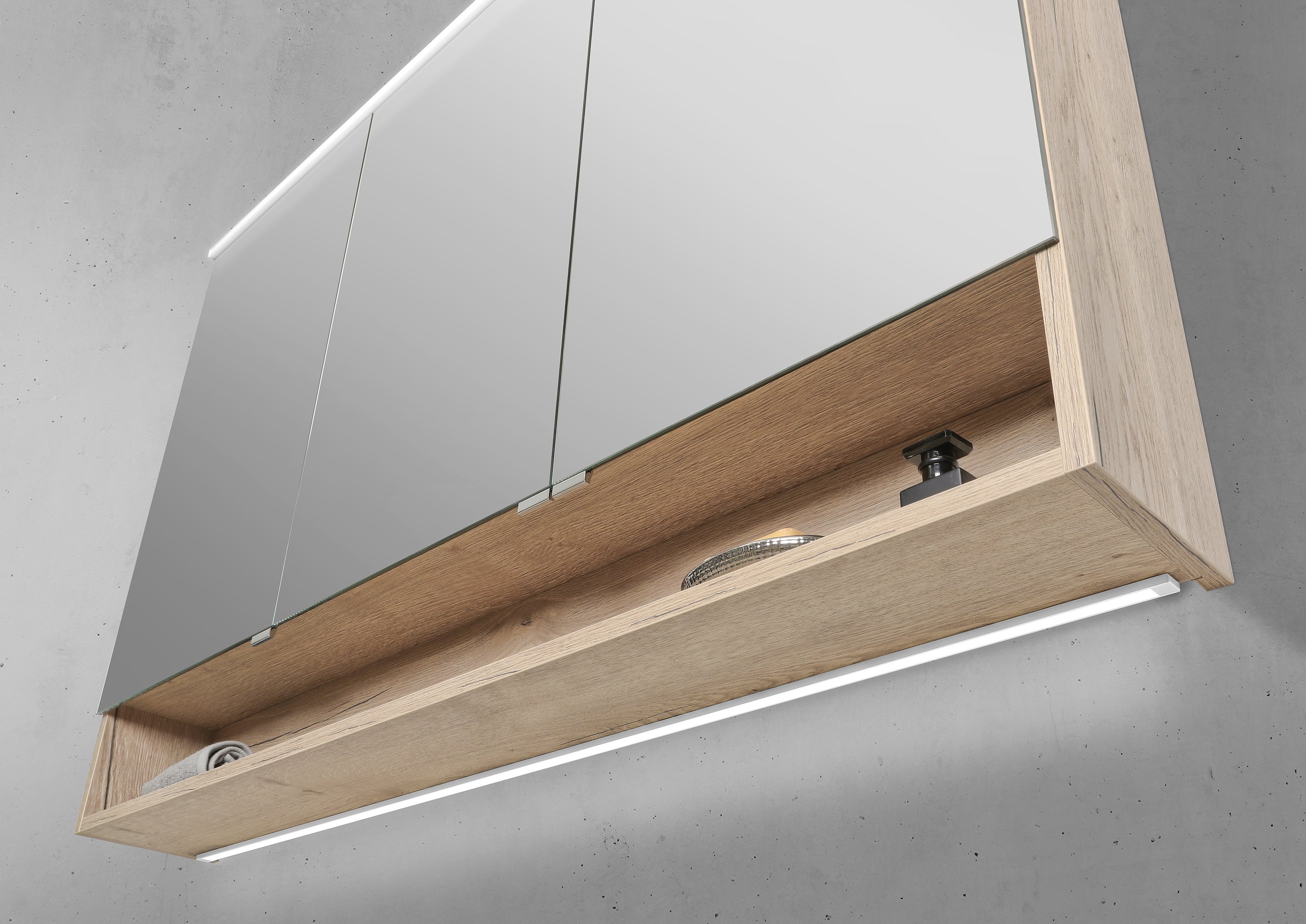 Talos Spiegelschrank Mit Beleuchtung Black Linea 60 Produktbild-Vorschau 3