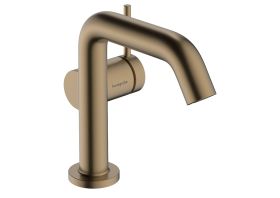 Mezclador monomando para lavabo hansgrohe Tecturis S 110 Fine CoolStart EcoSmart+ con juego de desagüe de varilla, bronce cepillado