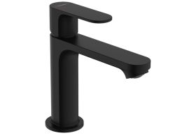Mezclador monomando para lavabo hansgrohe Rebris S 110 CoolStart con juego de desagüe de varillas metálicas, negro mate