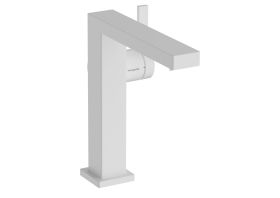 Mezclador monomando para lavabo hansgrohe Tecturis E 150 Fine CoolStart EcoSmart+ con juego de desagüe Push-Open, blanco mate